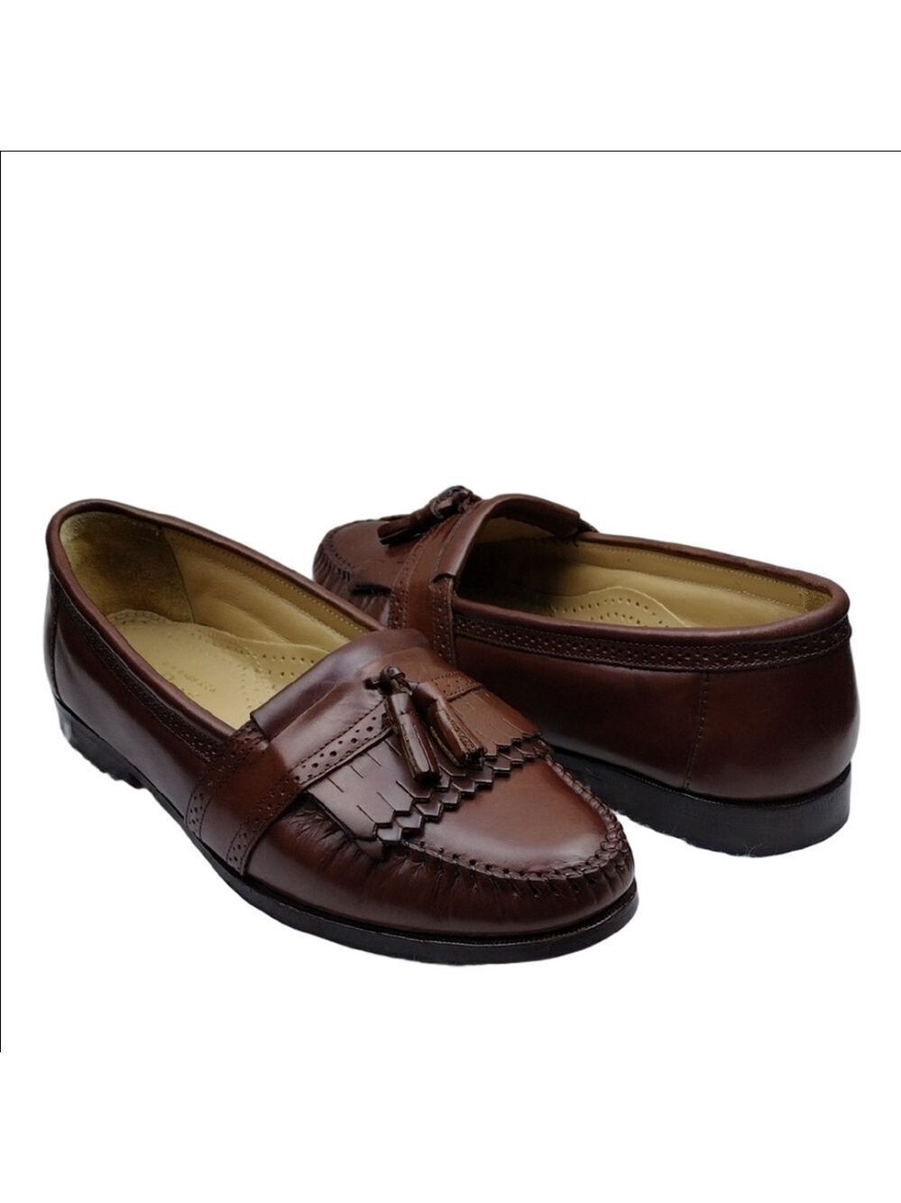 G.H. Bass & Co. Weejuns Frazier Men's Brown Leather Kiltie Tassel Loafer Shoe